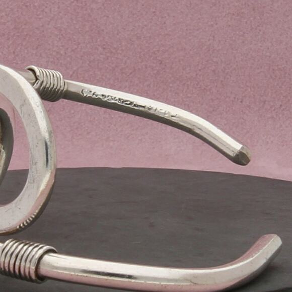 taxco mexico sterling silver vintage open loops cuff bracelet size 6.75in - Picture 3 of 3